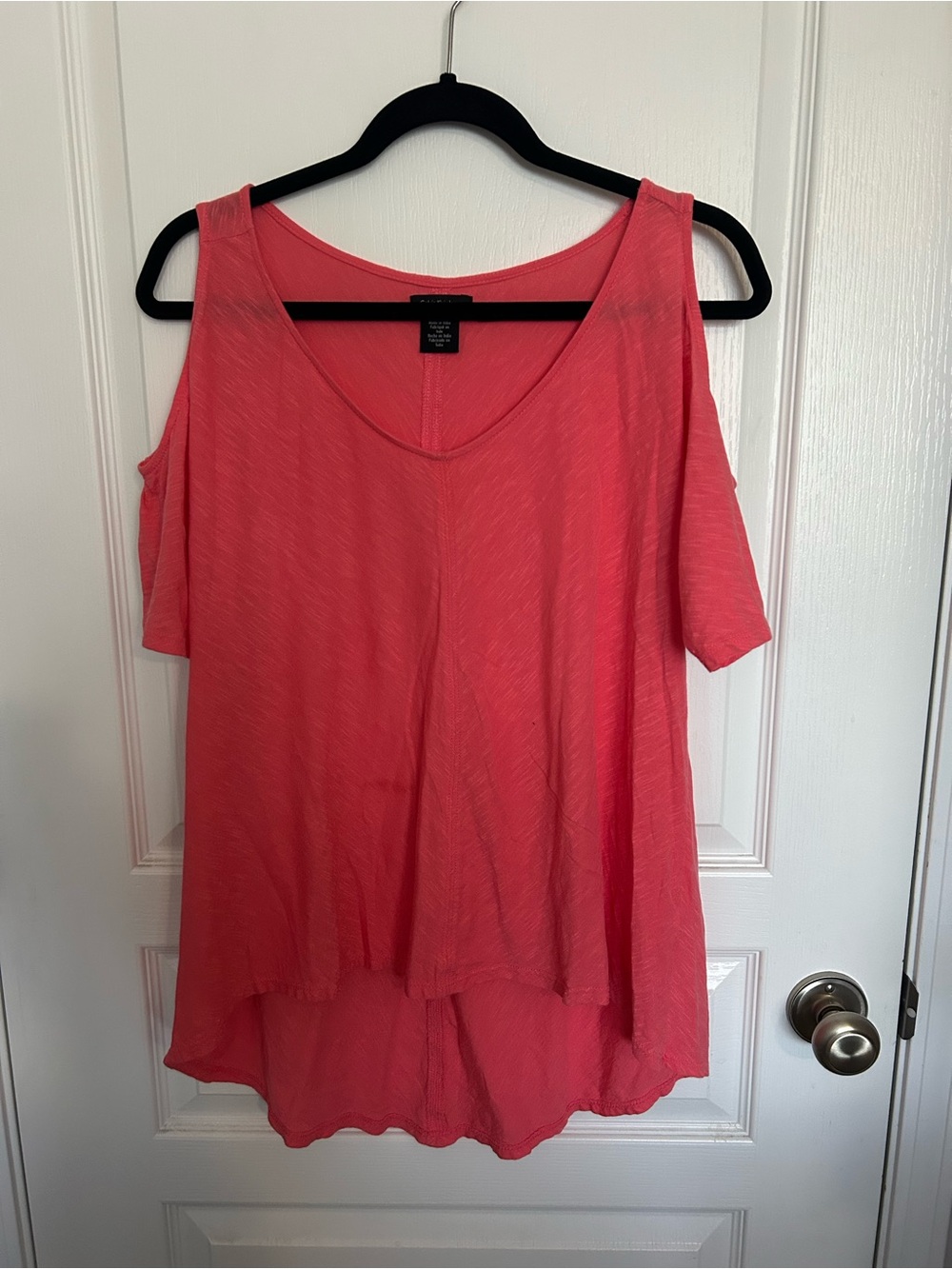 Calvin Klein Jeans Coral Cold-Shoulder V-Neck Tunic